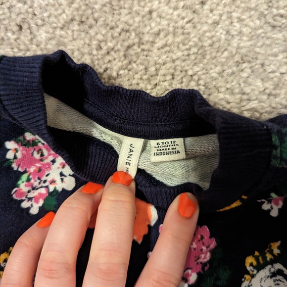 3 For $24 Janie and Jack Navy Floral sweater - Picture 2 of 4